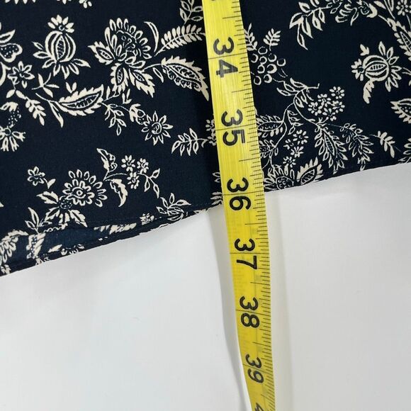 LAUREN RALPH LAUREN Skirt 6 Navy Blue White Floral Paisley Maxi A-Line Cottage - Picture 4 of 8